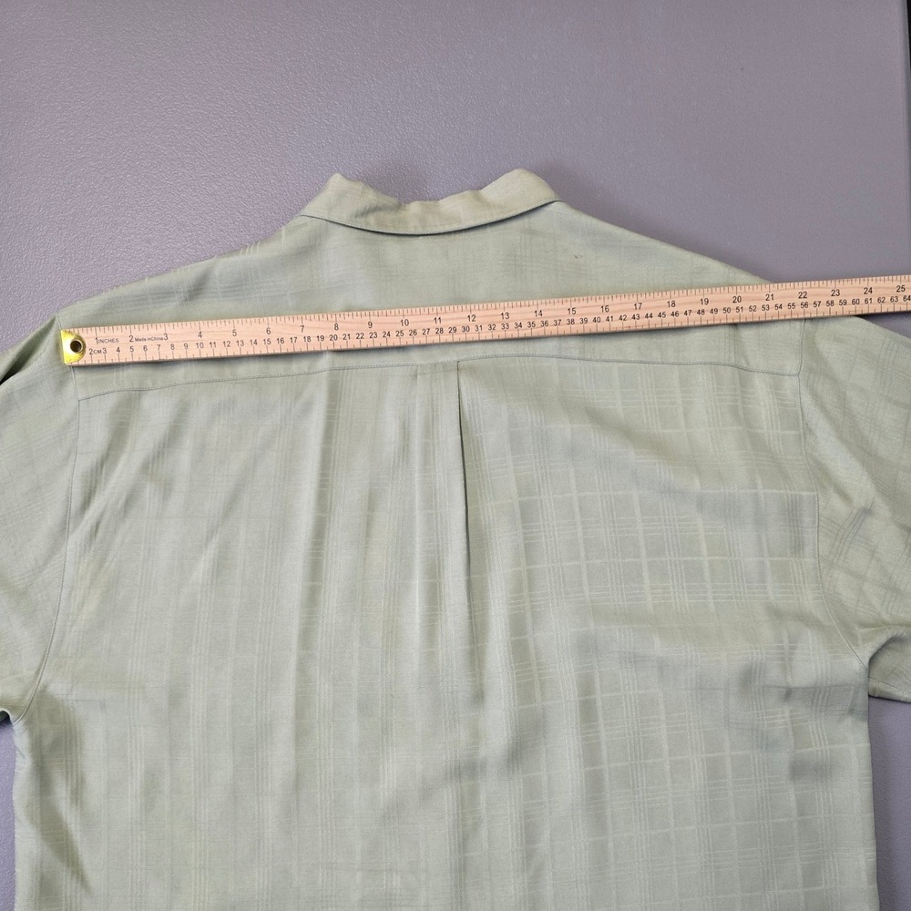 Tommy Bahama 100% Silk Button Up Shirt Mens XL Green Short Sleeve Camp Casual - Picture 10 of 11